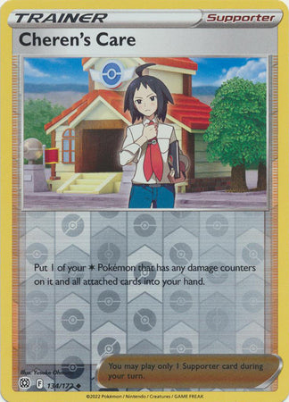 Pokemon Card Brilliant Stars 134/172 Cheren's Care Reverse Holo Uncommon