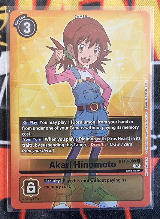 Digimon Card Xros Encounter Akari Hinomoto Alt Art BT10-089 R