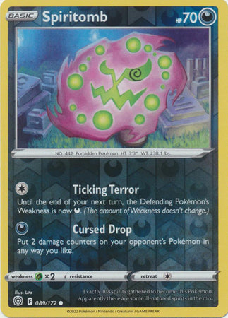 Pokemon Card Brilliant Stars 089/172 89/172 Spiritomb Reverse Holo Common