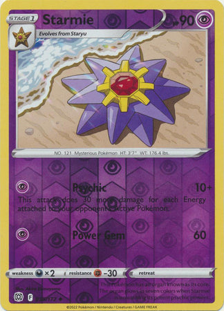 Pokemon Card Brilliant Stars 055/172 55/172 Starmie Reverse Holo Uncommon