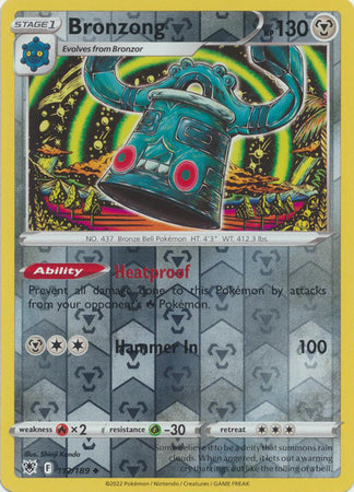 Pokemon Card Astral Radiance 112/189 Bronzong Reverse Holo Uncommon