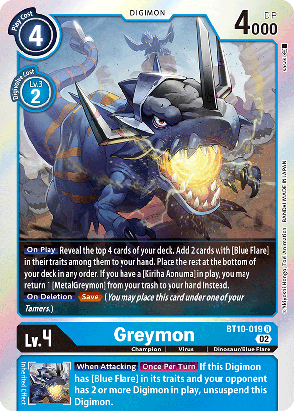 Digimon Card Xros Encounter Greymon BT10-019 R