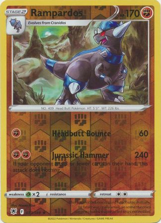 Pokemon Card Astral Radiance 77/189 077/189 Rampardos Reverse Holo Rare