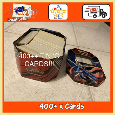 Pokemon-Tin'O Cards - 400 cards bulk lot + Special Tin