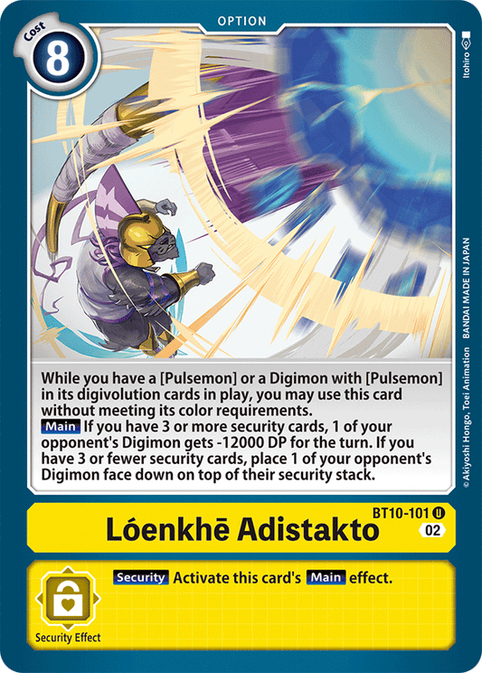 Digimon Card Xros Encounter Lóenkhe Adistakto BT10-101 U