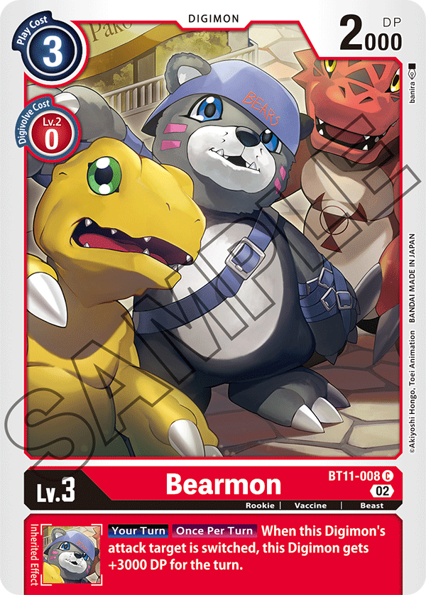 Digimon Card Dimensional Phase Bearmon BT11-008 C (Foil)