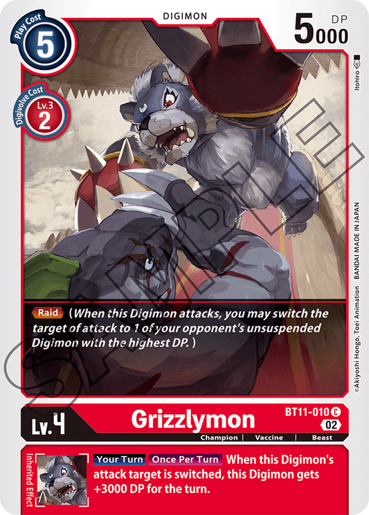 Digimon Card Dimensional Phase Grizzlymon BT11-010 C