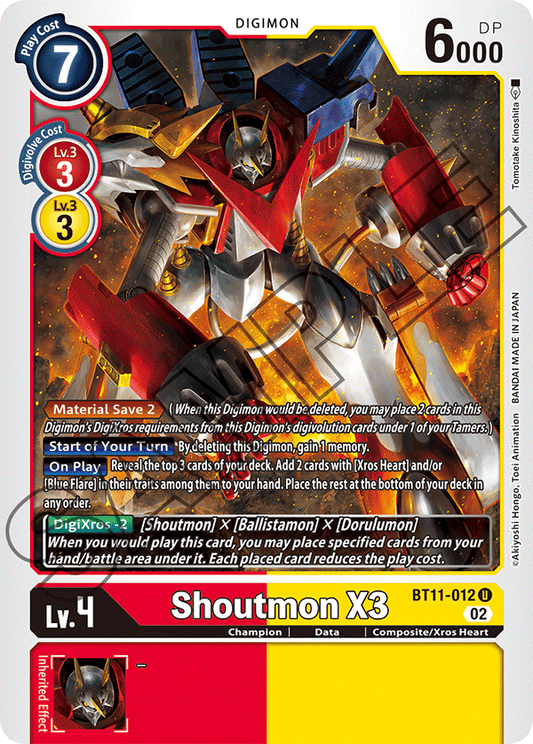 Digimon Card Dimensional Phase Shoutmon X3 BT11-012 U