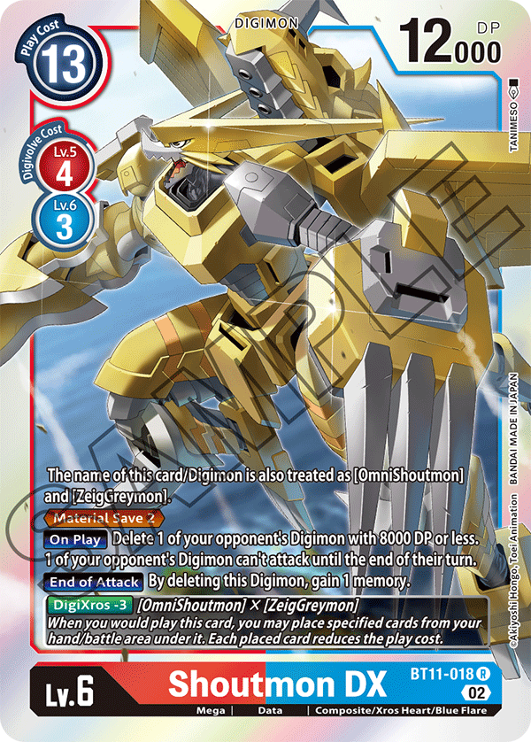 Digimon Card Dimensional Phase Shoutmon DX BT11-018 R