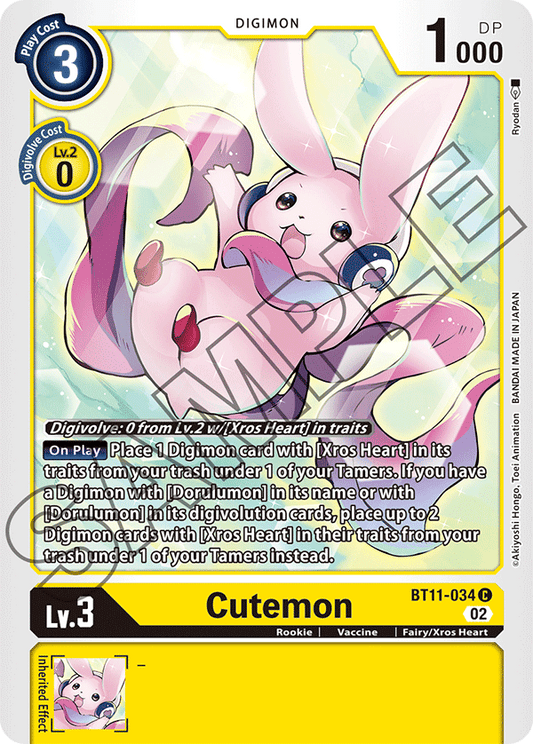 Digimon Card Dimensional Phase Cutemon BT11-034 C