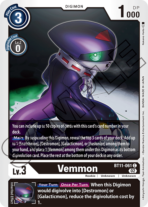 Digimon Card Dimensional Phase Vemmon BT11-061 C