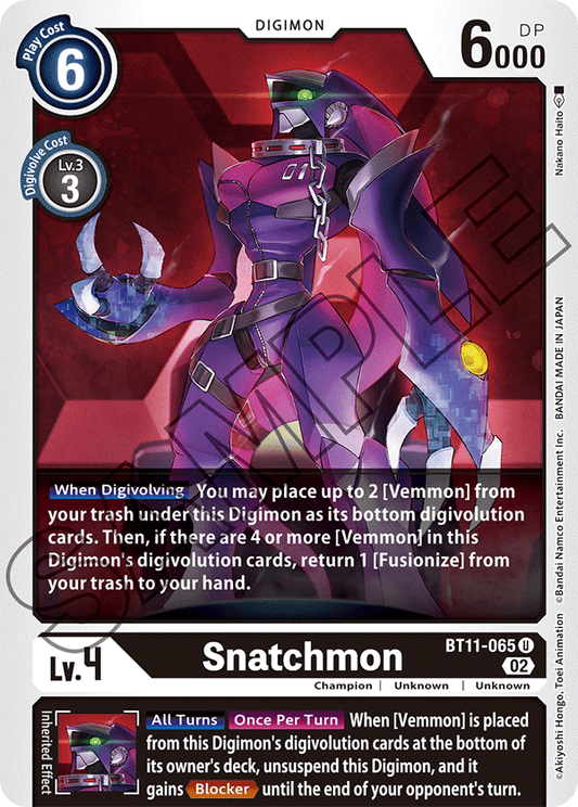 Digimon Card Dimensional Phase Snatchmon BT11-065 U