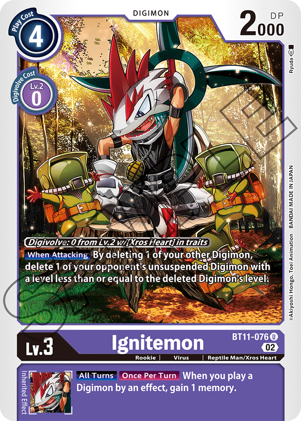 Digimon Card Dimensional Phase Ignitemon BT11-076 U (Foil)
