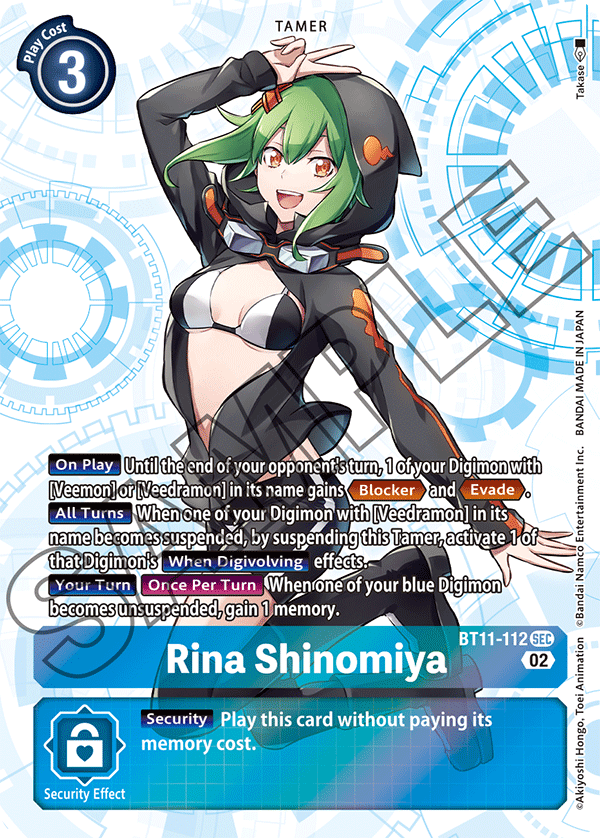 Digimon Card Dimensional Phase Rina Shinomiya BT11-112 SEC