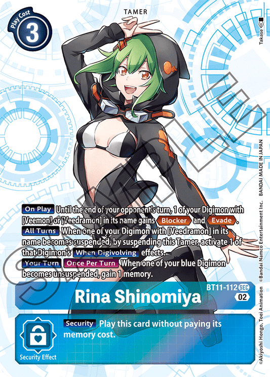 Digimon Card Dimensional Phase Rina Shinomiya BT11-112 SEC