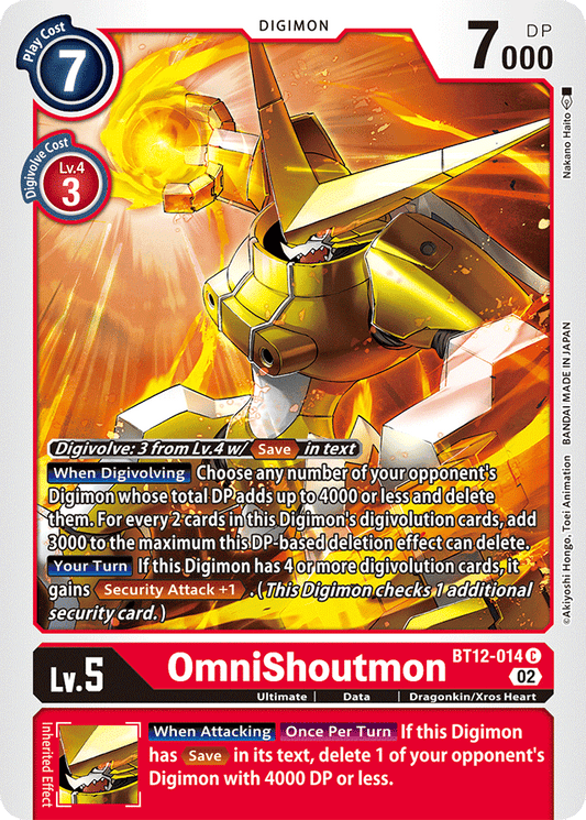 Digimon Card Across Time OmniShoutmon BT12-014 C