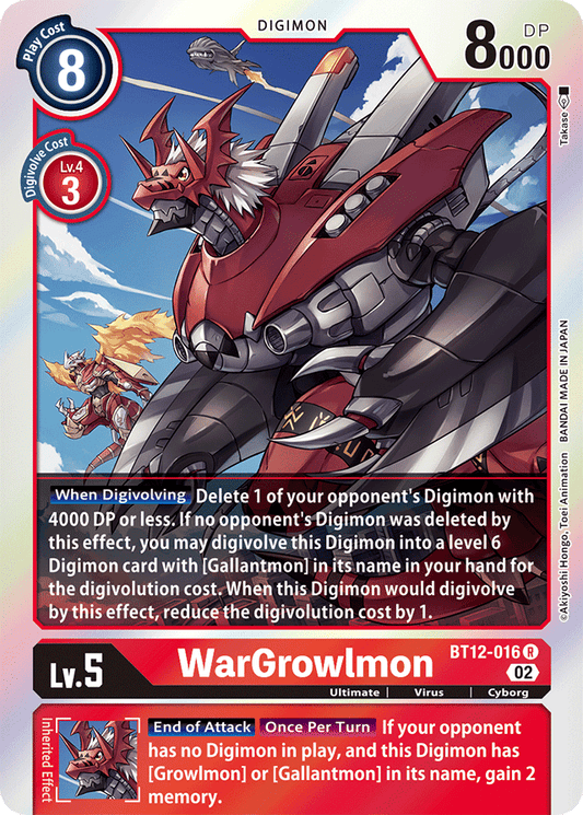 Digimon Card Across Time WarGrowlmon BT12-016 R