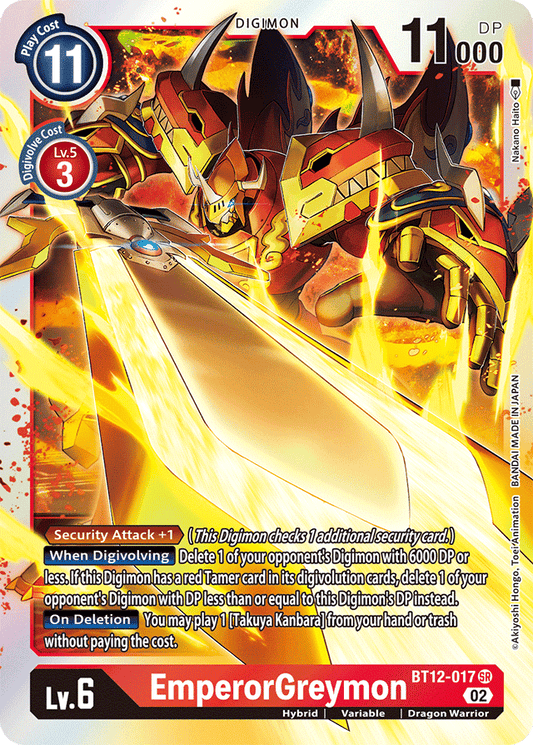 Digimon Card Across Time EmperorGreymon BT12-017 SR