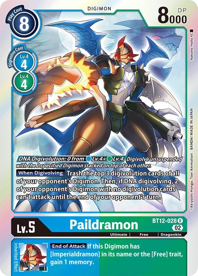 Digimon Card Across Time Paildramon BT12-028 R