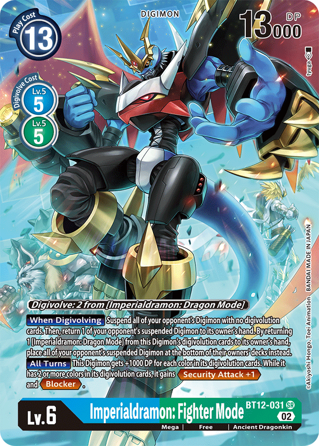 Digimon Card Across Time Imperialdramon: Fighter Mode Alt Art BT12-031 SR