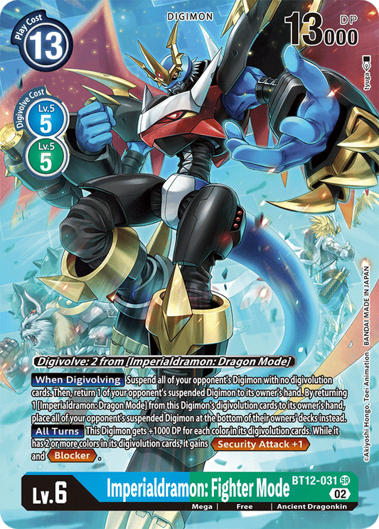 Digimon Card Across Time Imperialdramon: Fighter Mode Alt Art BT12-031 SR