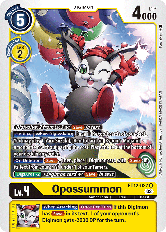 Digimon Card Across Time Opossummon BT12-037 U