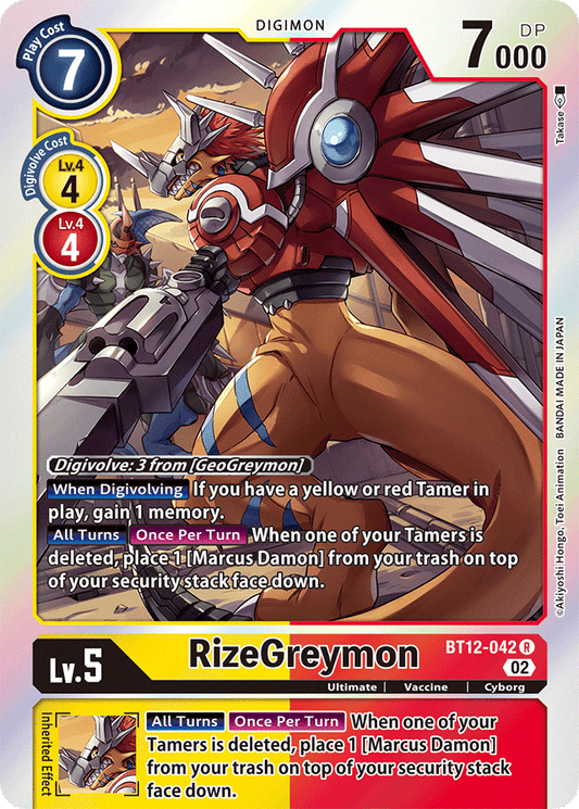 Digimon Card Across Time RizeGreymon BT12-042 R