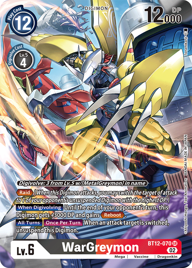 Digimon Card Across Time WarGreymon Alt Art BT12-070 SR
