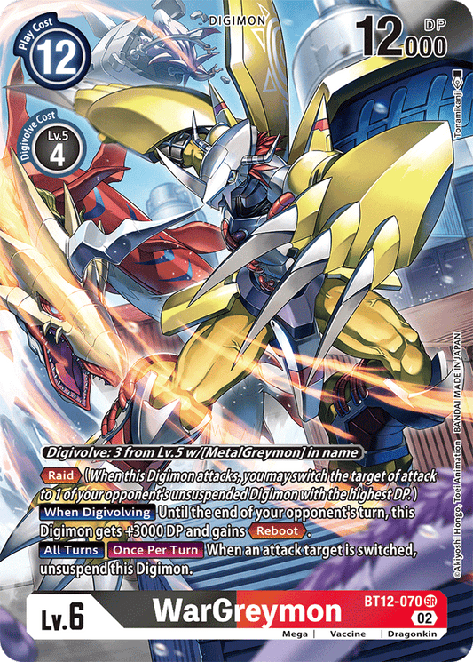 Digimon Card Across Time WarGreymon Alt Art BT12-070 SR