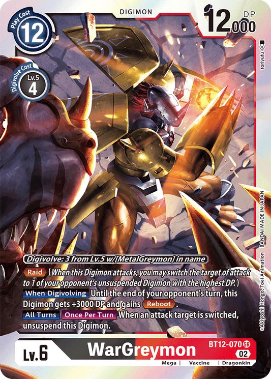 Digimon Card Across Time WarGreymon BT12-070 SR