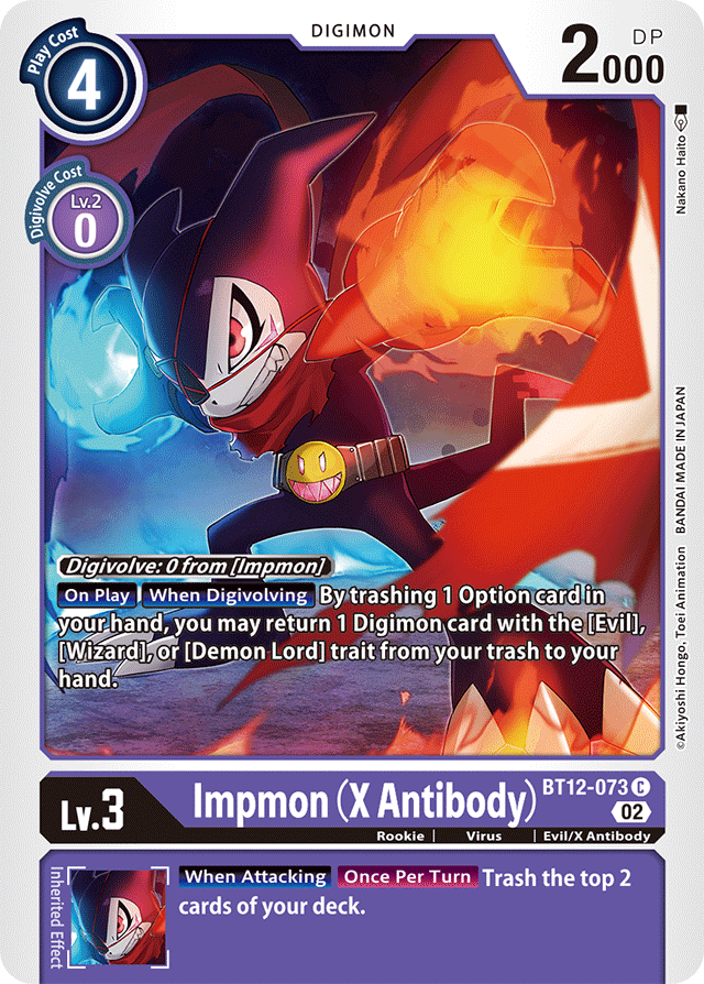 Digimon Card Across Time Impmon (X Antibody) BT12-073 C