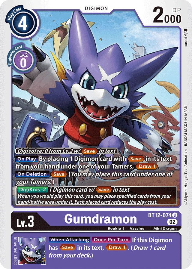 Digimon Card Across Time Gumdramon BT12-074 U