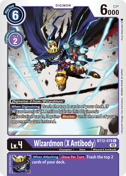 Digimon Card Across Time Wizardmon (X Antibody) BT12-078 C