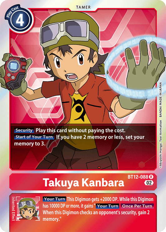 Digimon Card Across Time Takuya Kanbara BT12-088 R