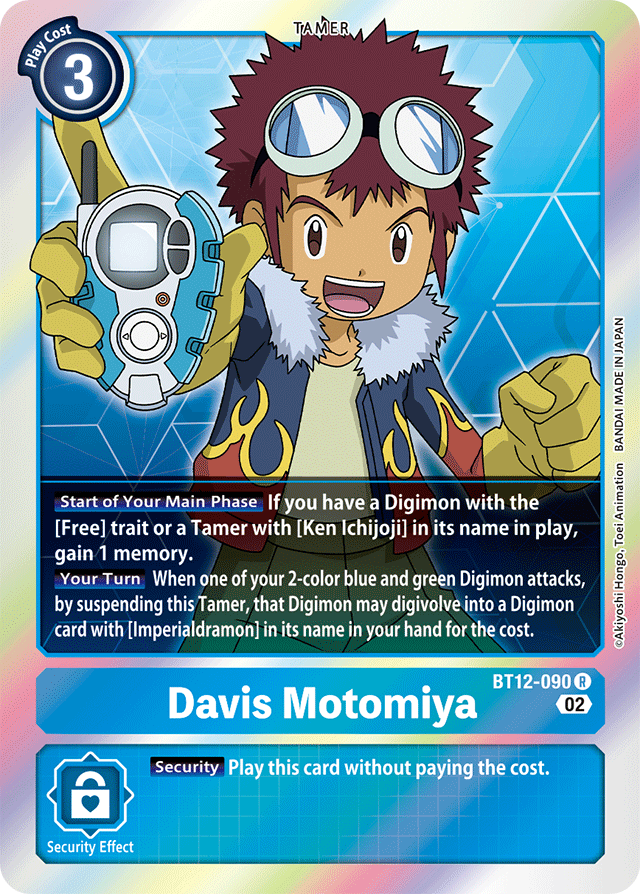 Digimon Card Across Time Davis Motomiya BT12-090 R