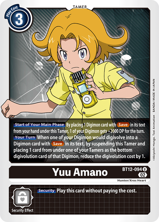 Digimon Card Across Time Yuu Amano BT12-094 U