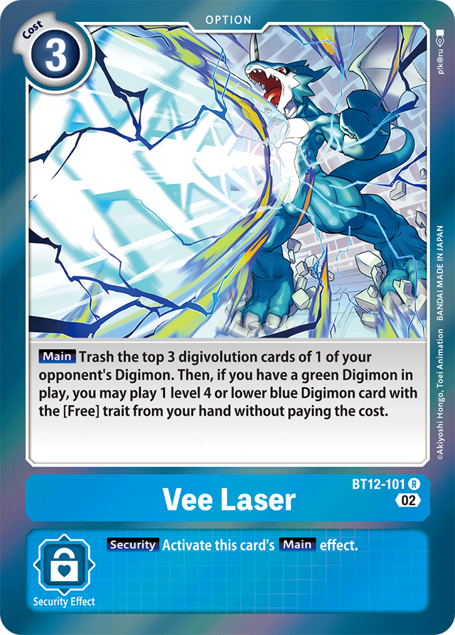 Digimon Card Across Time Vee Laser BT12-101 R