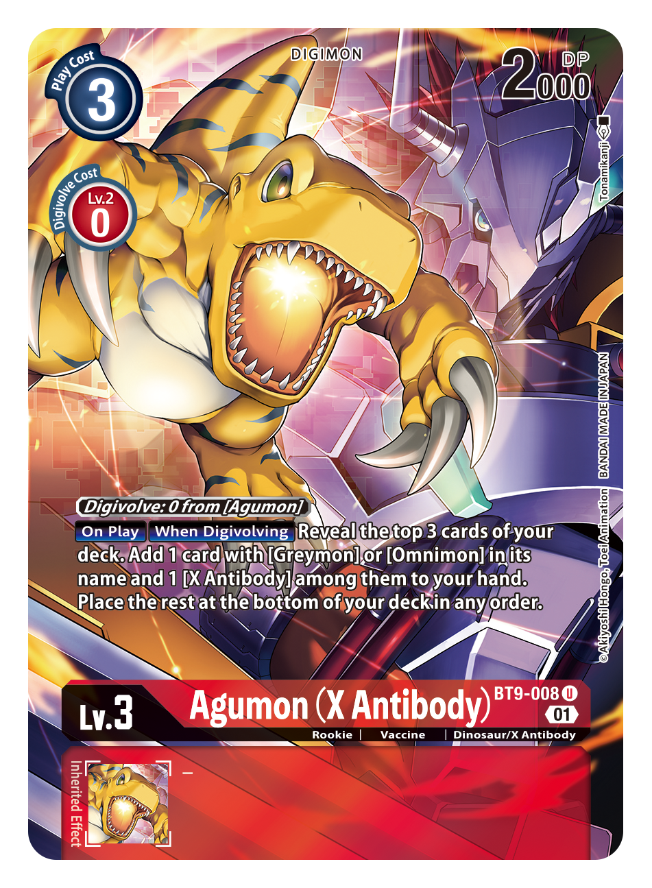 Digimon Card X Record Agumon (X Antibody) Alt Art BT9-008 U