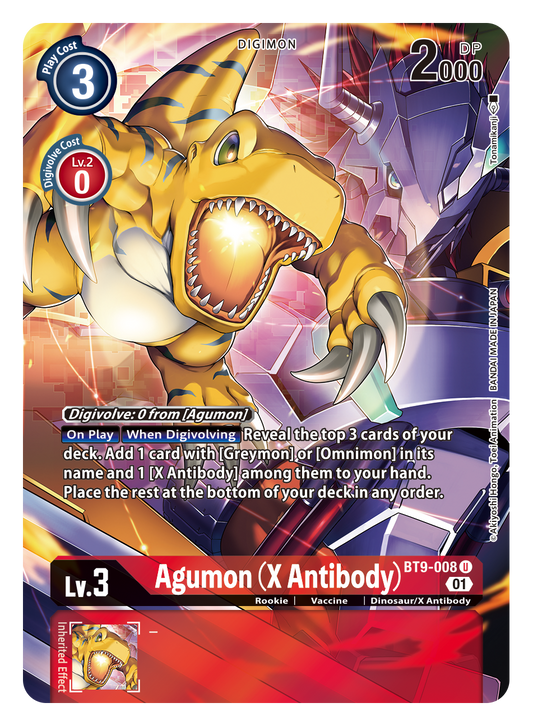 Digimon Card X Record Agumon (X Antibody) Alt Art BT9-008 U