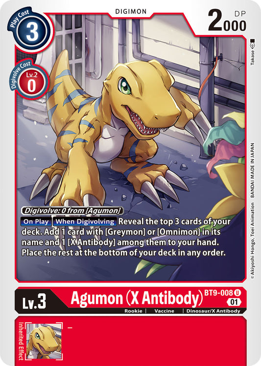 Digimon Card X Record Agumon (X Antibody) BT9-008 U