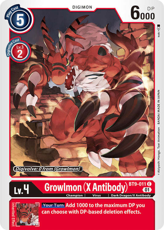 Digimon Card X Record Growlmon (X Antibody) BT9-011 C