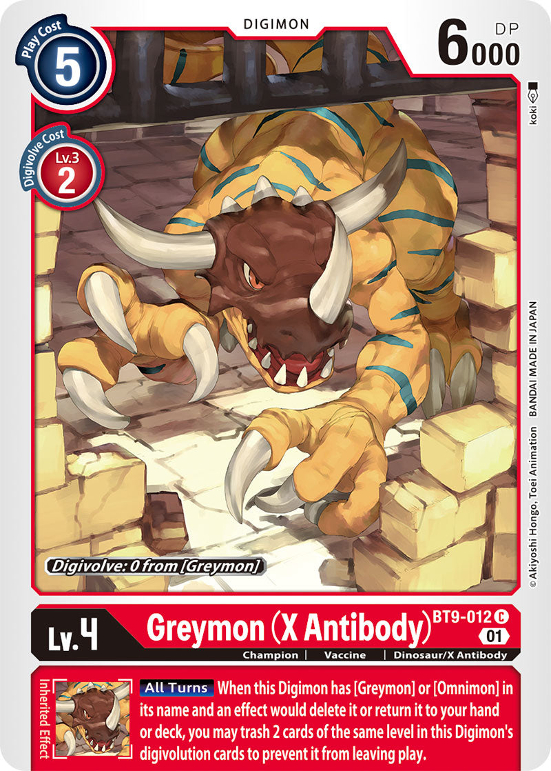 Digimon Card X Record Greymon (X Antibody) BT9-012 C