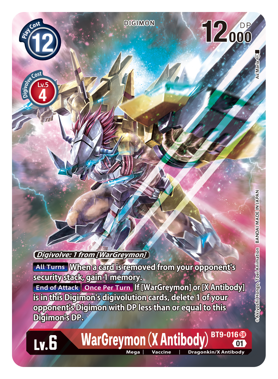 Digimon Card X Record WarGreymon (X Antibody) Alt Art BT9-016 SR