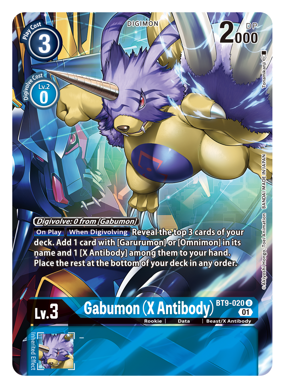 Digimon Card X Record Gabumon (X Antibody) Alt Art BT9-020 U