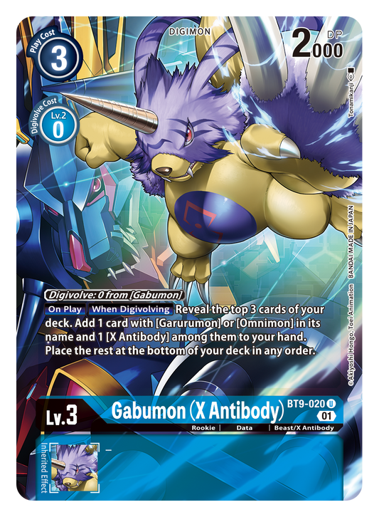 Digimon Card X Record Gabumon (X Antibody) Alt Art BT9-020 U