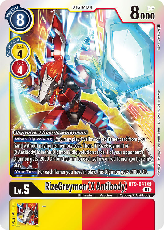 Digimon Card X Record RizeGreymon (X Antibody) BT9-041 R