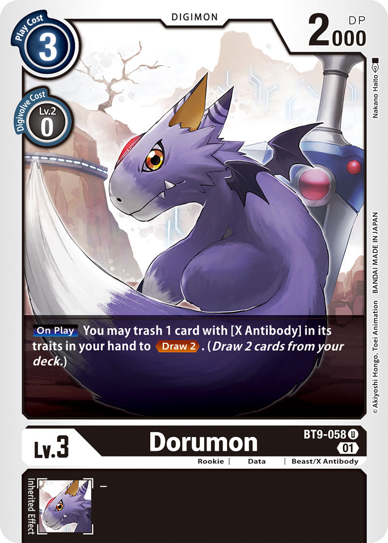 Digimon Card X Record Dorumon BT9-058 U