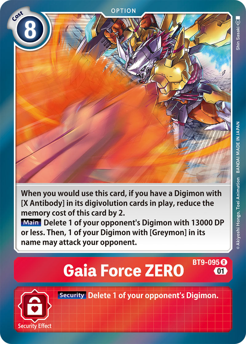 Digimon Card X Record Gaia Force ZERO BT9-095 R