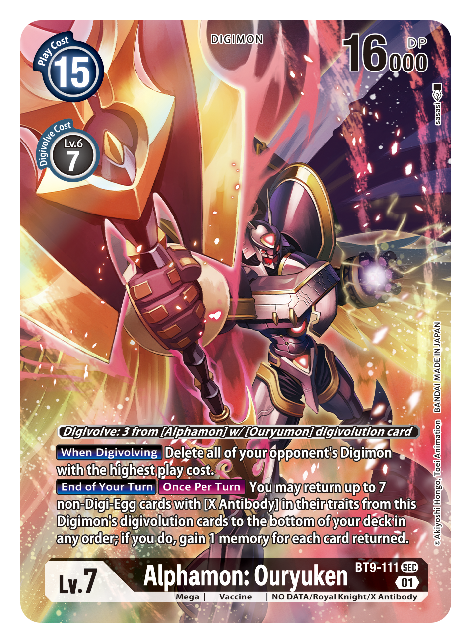 Digimon Card X Record Alphamon: Ouryuken Alt Art BT9-111 SEC
