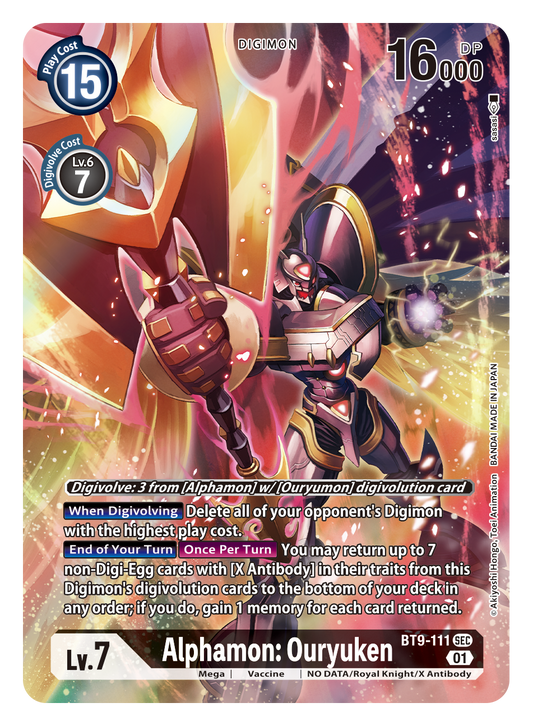 Digimon Card X Record Alphamon: Ouryuken Alt Art BT9-111 SEC